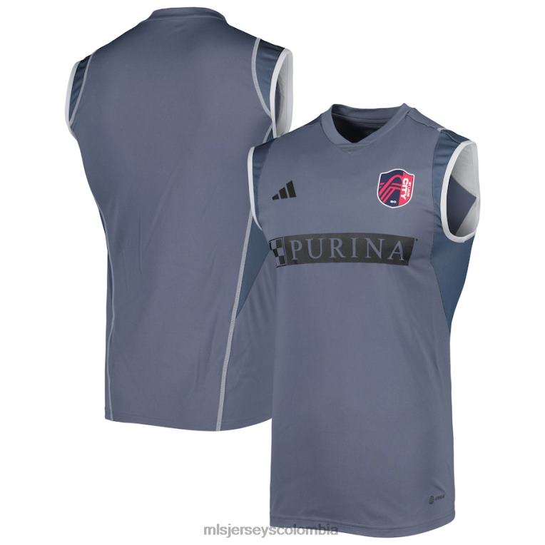 calle. camiseta de entrenamiento sin mangas en el campo adidas gris de louis city sc 2023 hombres MLS Jerseys jersey TJ666247