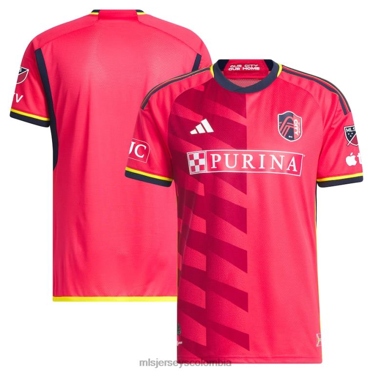 calle. camiseta louis city sc adidas roja 2023 city kit auténtica hombres MLS Jerseys jersey TJ6661