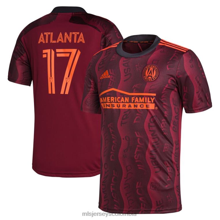 partidarios del atlanta united fc adidas granate 2021 unity réplica de camiseta del jugador hombres MLS Jerseys jersey TJ666885