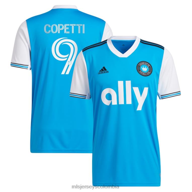 charlotte fc enzo copetti adidas azul 2023 réplica de camiseta de jugador recién acuñada hombres MLS Jerseys jersey TJ6661087