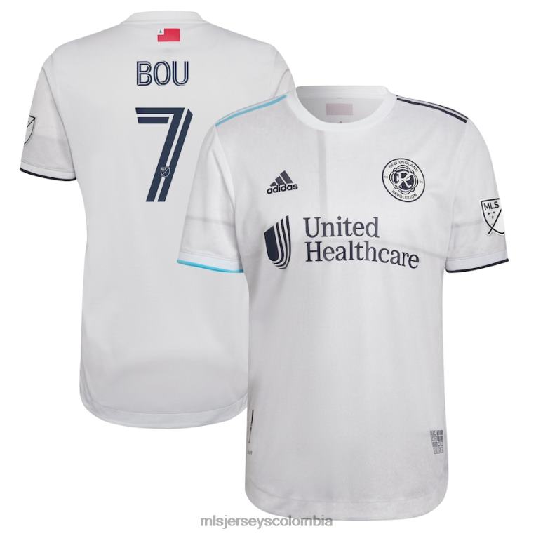 revolución de nueva inglaterra gustavo bou adidas camiseta blanca 2022 the fort authentic player hombres MLS Jerseys jersey TJ6661288