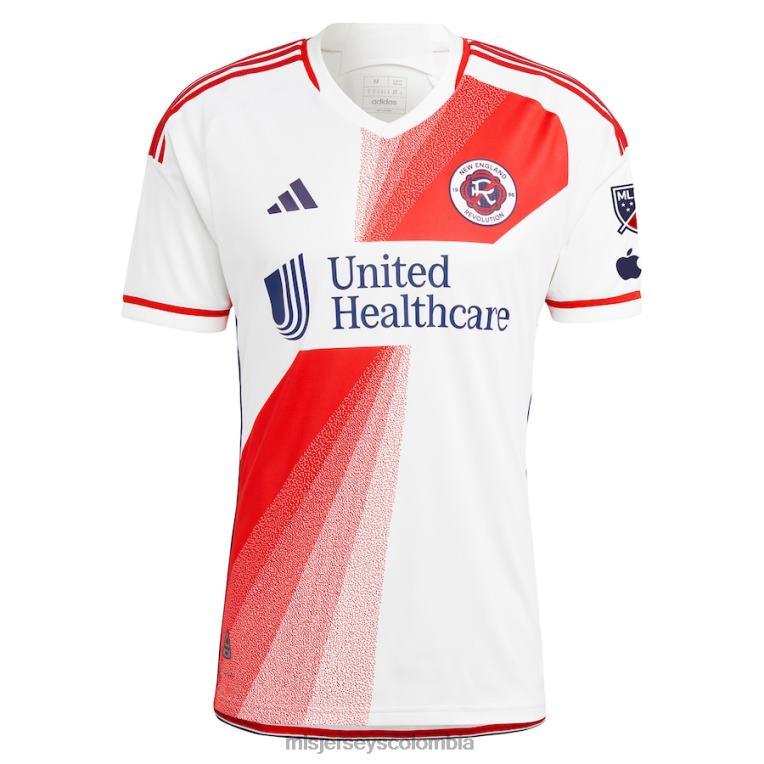 revolución de nueva inglaterra gustavo bou adidas camiseta blanca defiance 2023 auténtica hombres MLS Jerseys jersey TJ666995