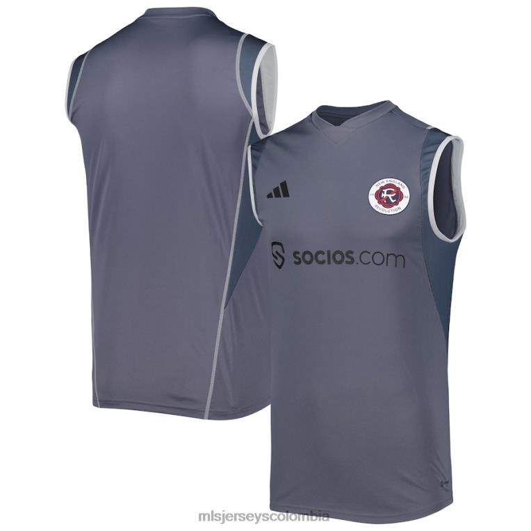 camiseta de entrenamiento sin mangas en el campo adidas gris 2023 revolución de nueva inglaterra hombres MLS Jerseys jersey TJ666573