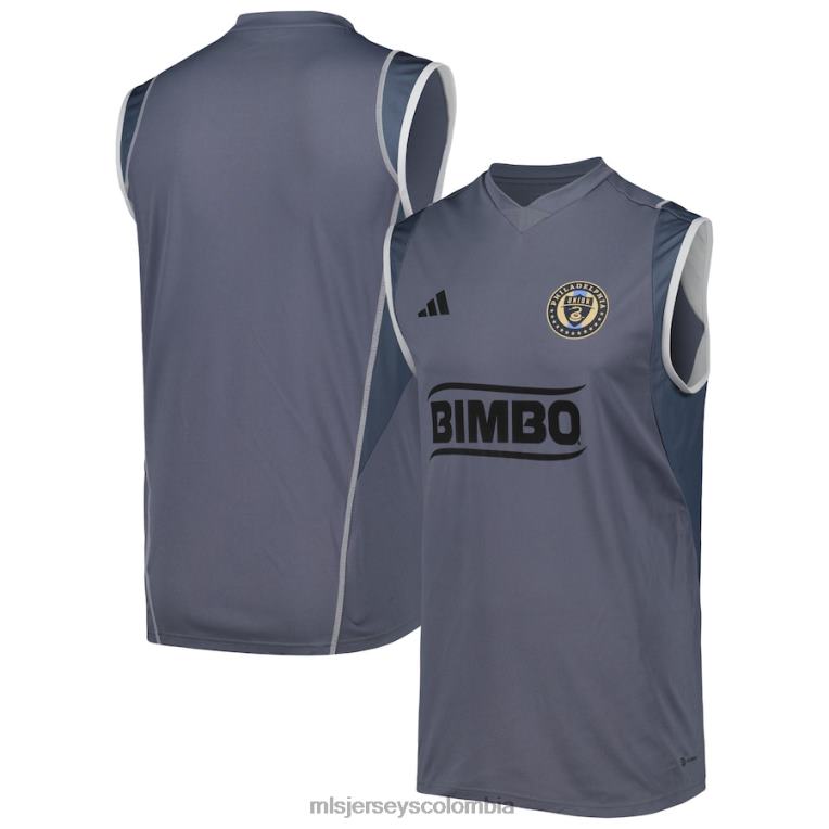 camiseta de entrenamiento sin mangas en el campo adidas gris 2023 de philadelphia union hombres MLS Jerseys jersey TJ666464