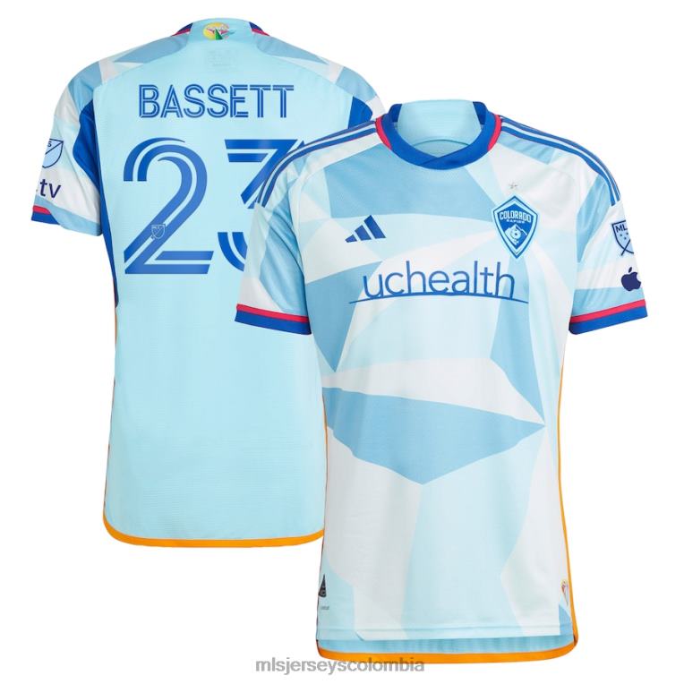 colorado rapids cole bassett adidas azul claro 2023 nuevo día kit camiseta auténtica hombres MLS Jerseys jersey TJ666727