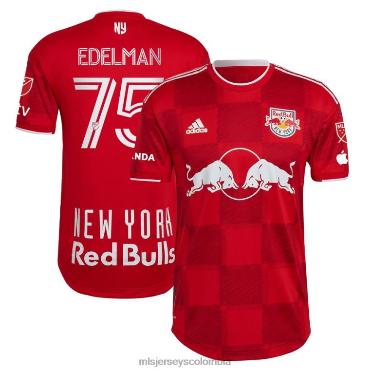 new york red bulls daniel edelman adidas roja 2023 1ritmo camiseta de jugador auténtica hombres MLS Jerseys jersey TJ666812