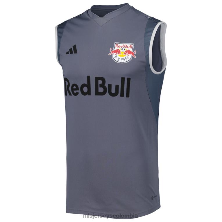 camiseta de entrenamiento sin mangas en el campo adidas gris de los new york red bulls 2023 hombres MLS Jerseys jersey TJ666210