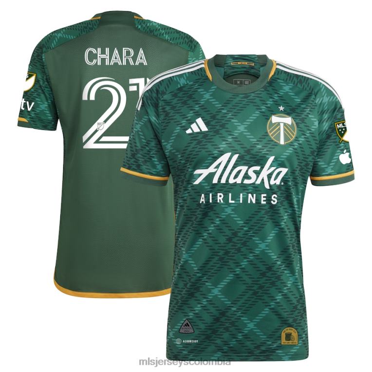portland Timbers diego chara adidas verde 2023 portland plaid kit camiseta auténtica hombres MLS Jerseys jersey TJ666652
