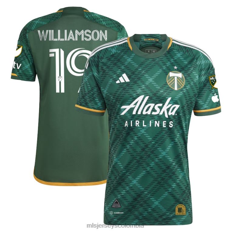 camiseta portland Timbers eryk williamson adidas verde 2023 portland plaid kit auténtica hombres MLS Jerseys jersey TJ666545