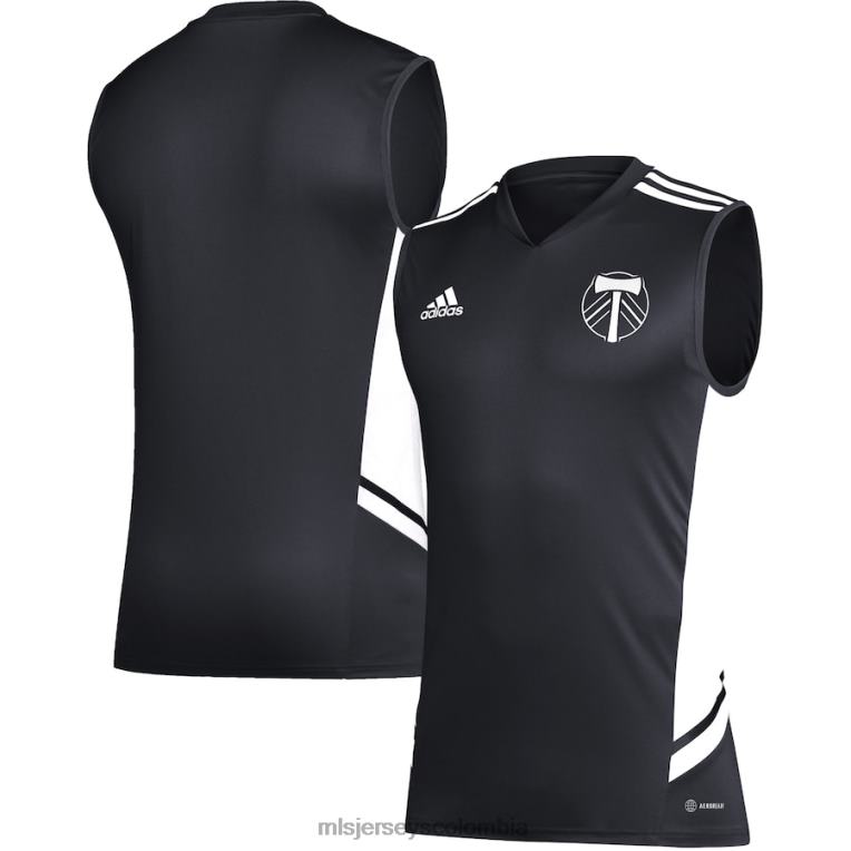 camiseta de entrenamiento sin mangas adidas portland Timbers negro/blanco hombres MLS Jerseys jersey TJ666536