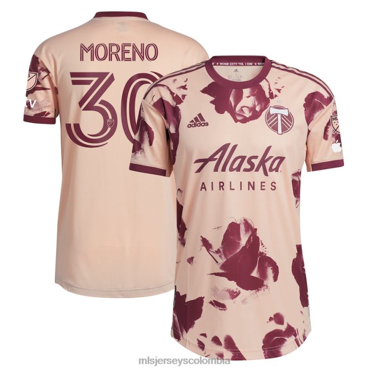 portland Timbers Santiago Moreno adidas rosa 2023 Heritage Rose kit camiseta de jugador auténtica hombres MLS Jerseys jersey TJ6661286