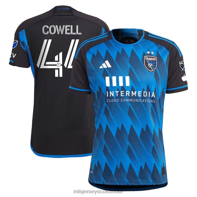 terremotos de san josé cade cowell adidas azul 2023 camiseta de falla activa camiseta auténtica hombres MLS Jerseys jersey TJ666479