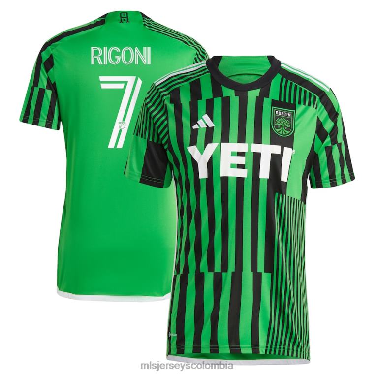 austin fc emiliano rigoni adidas verde 2023 las voces kit réplica camiseta hombres MLS Jerseys jersey TJ666969
