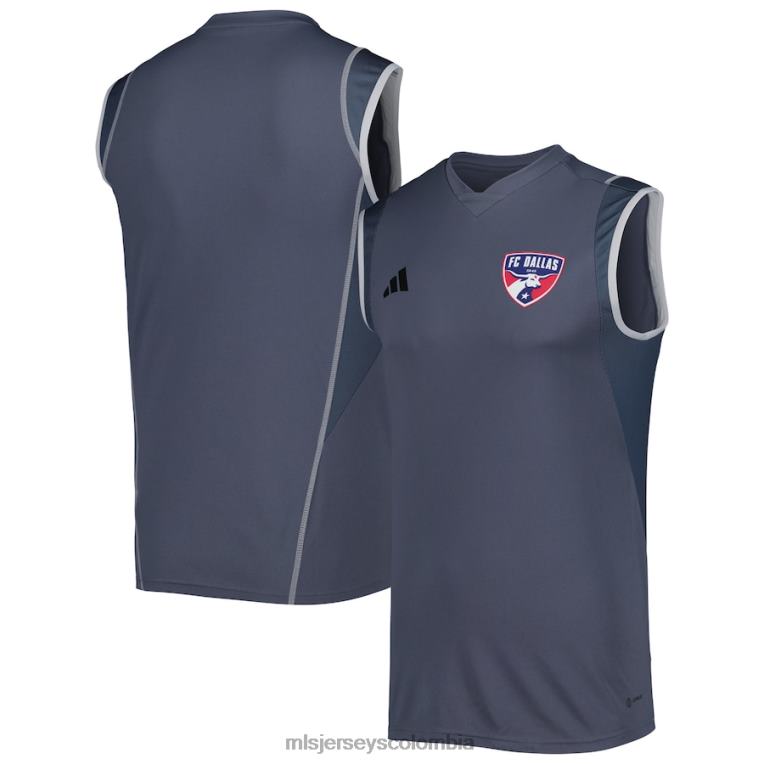 camiseta de entrenamiento sin mangas en el campo adidas gris 2023 del fc dallas hombres MLS Jerseys jersey TJ666512
