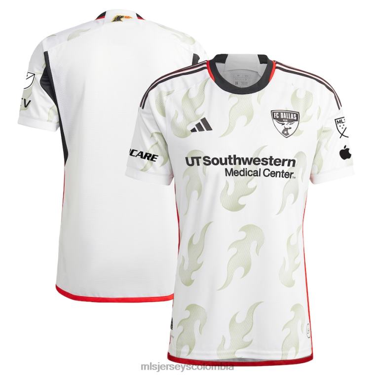 fc dallas adidas camiseta blanca 2023 burn baby burn auténtica hombres MLS Jerseys jersey TJ666106