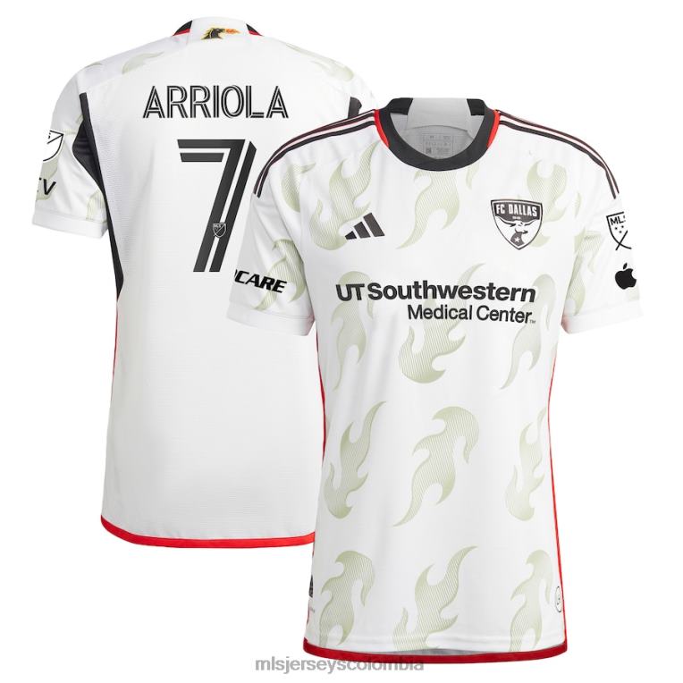 fc dallas paul arriola adidas blanco 2023 burn baby burn camiseta de jugador auténtica hombres MLS Jerseys jersey TJ666742