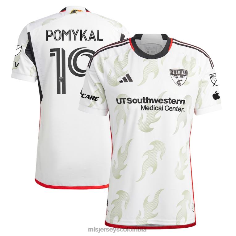 fc dallas paxton pomykal adidas blanco 2023 burn baby burn camiseta de jugador auténtica hombres MLS Jerseys jersey TJ666557