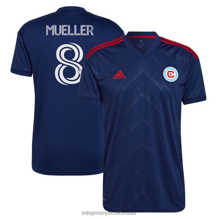 chicago fire chris mueller adidas azul 2023 water tower kit réplica de camiseta del jugador hombres MLS Jerseys jersey TJ6661155