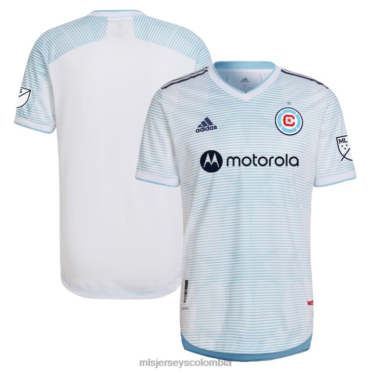 camiseta chicago fire adidas blanca 2022 lakefront kit auténtica camiseta en blanco hombres MLS Jerseys jersey TJ666609