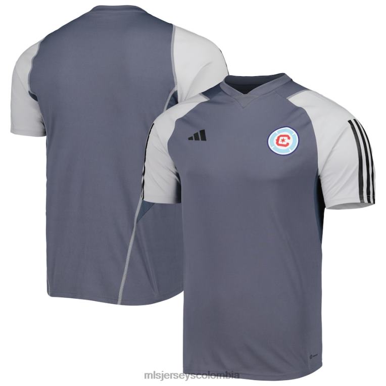 camiseta de entrenamiento de campo chicago fire adidas gris 2023 hombres MLS Jerseys jersey TJ6661124