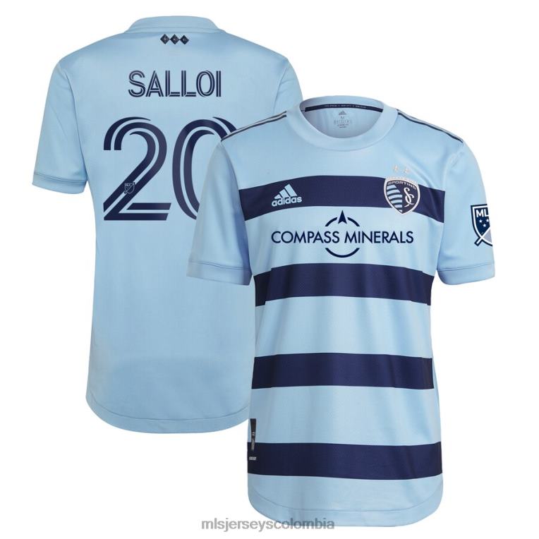 sporting kansas city daniel salloi adidas azul claro 2021 camiseta de jugador auténtica primaria hombres MLS Jerseys jersey TJ666893