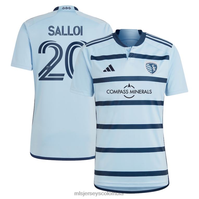 sporting kansas city daniel salloi adidas azul claro 2023 Hoops 4.0 réplica de camiseta de jugador hombres MLS Jerseys jersey TJ666563