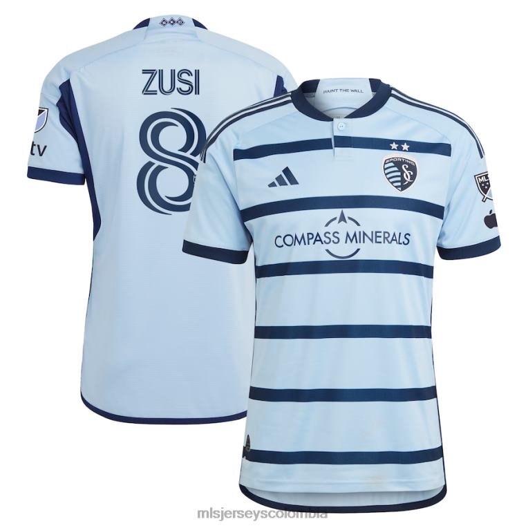 sporting kansas city graham zusi adidas azul claro 2023 Hoops 4.0 camiseta de jugador auténtica hombres MLS Jerseys jersey TJ666740