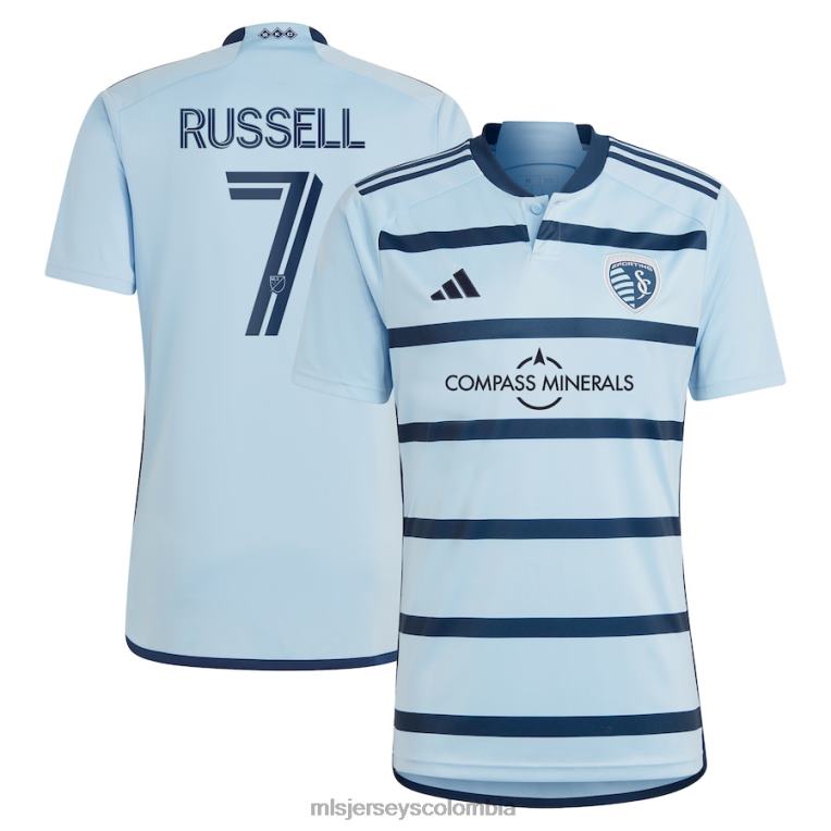 sporting kansas city johnny russell adidas azul claro 2023 aros 4.0 réplica de camiseta de jugador hombres MLS Jerseys jersey TJ666594
