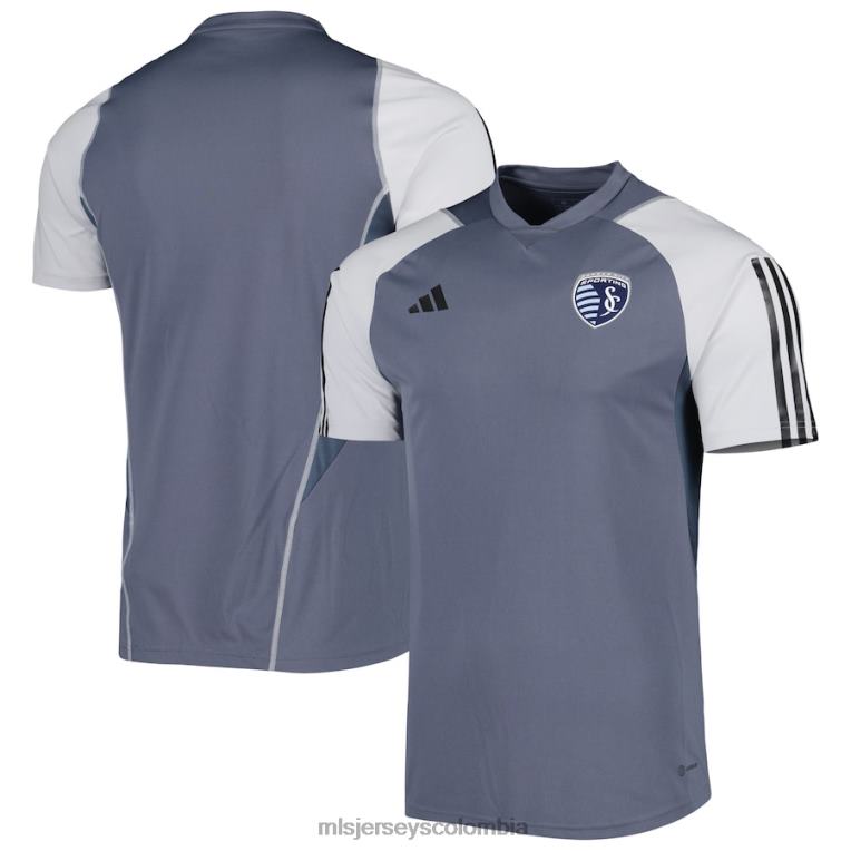 camiseta de entrenamiento de campo adidas gris 2023 del sporting kansas city hombres MLS Jerseys jersey TJ666252