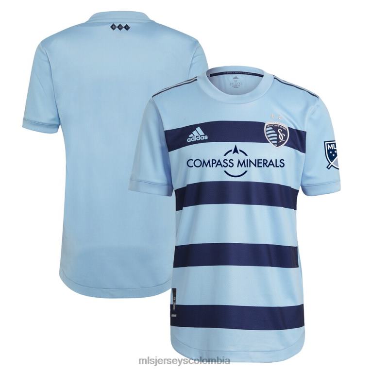 camiseta deportiva en blanco auténtica de kansas city adidas azul claro 2021 primaria hombres MLS Jerseys jersey TJ6661141
