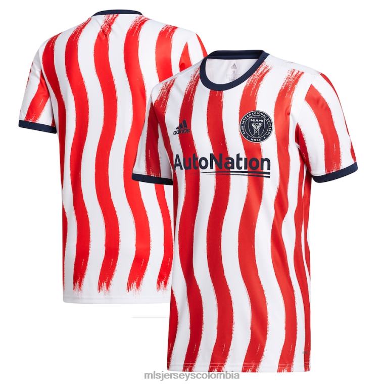 camiseta aeroready pre-match americana del inter miami cf adidas blanco/rojo 2021/22 hombres MLS Jerseys jersey TJ666534