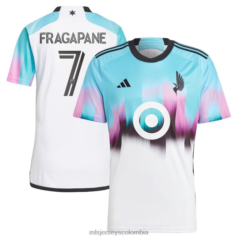 minnesota united fc franco fragapane adidas blanco 2023 réplica del kit de la aurora boreal hombres MLS Jerseys jersey TJ6661175
