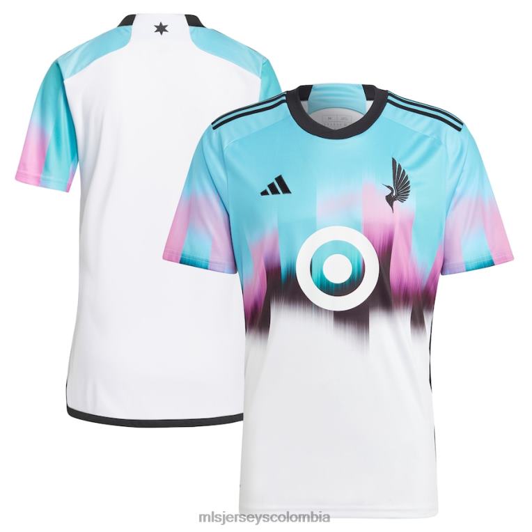 minnesota united fc adidas camiseta blanca réplica del kit de la aurora boreal 2023 hombres MLS Jerseys jersey TJ66626