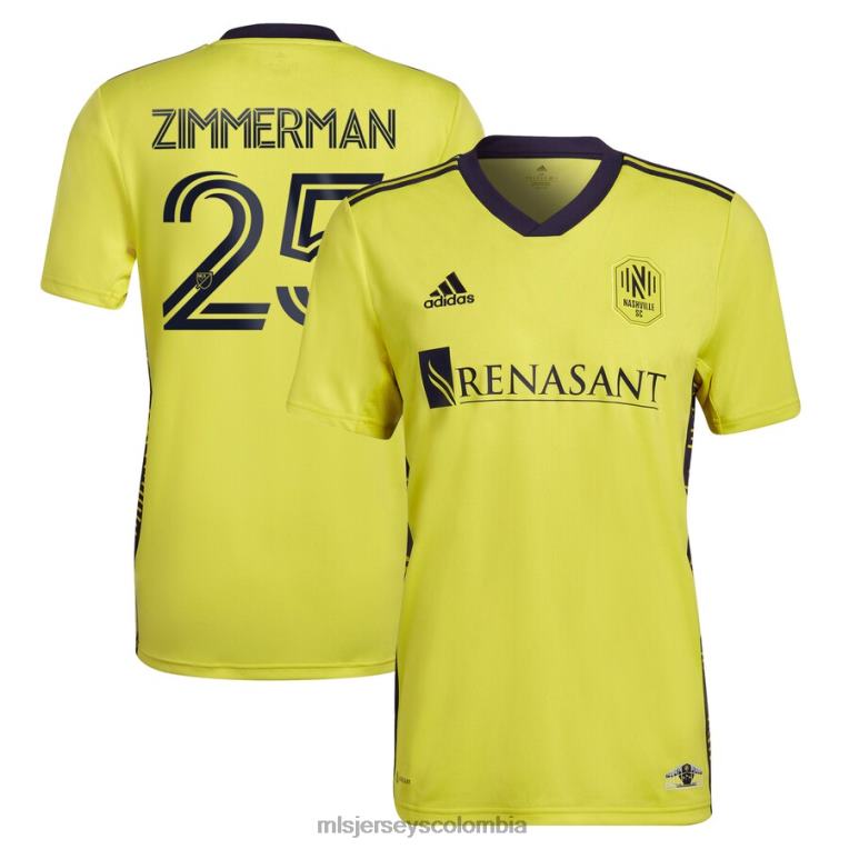 nashville sc walker zimmerman adidas amarillo 2022 el kit de regreso a casa réplica de la camiseta del jugador hombres MLS Jerseys jersey TJ666484