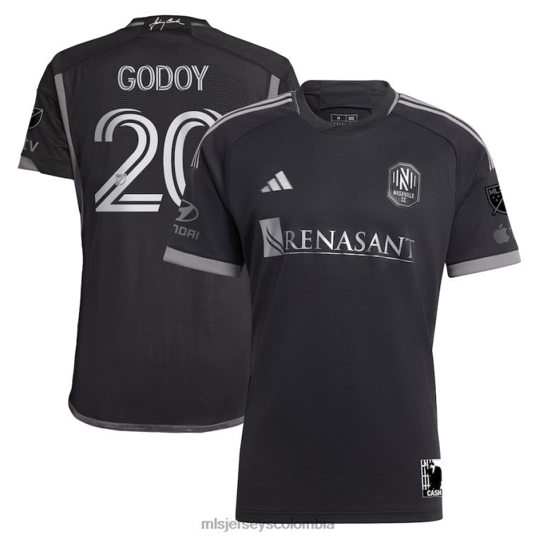 nashville sc anibal godoy adidas negro 2023 hombre de negro kit camiseta de jugador auténtica hombres MLS Jerseys jersey TJ6661398