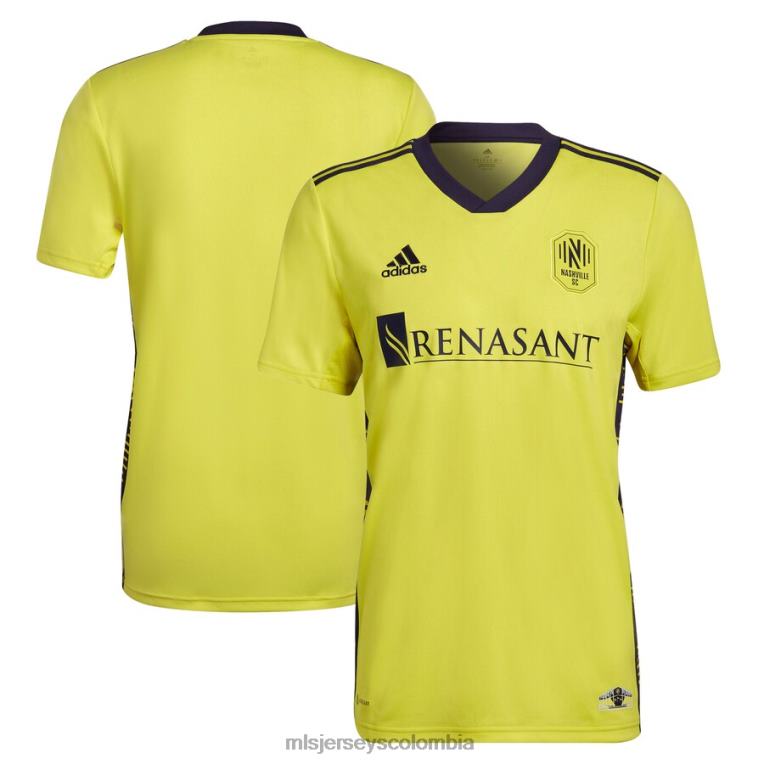 nashville sc adidas amarillo 2022 el kit de regreso a casa réplica de camiseta en blanco hombres MLS Jerseys jersey TJ666177