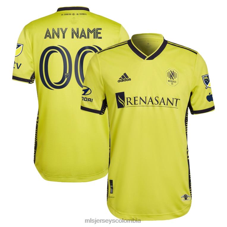 nashville sc adidas amarillo 2023 el kit de regreso a casa auténtica camiseta personalizada hombres MLS Jerseys jersey TJ666191