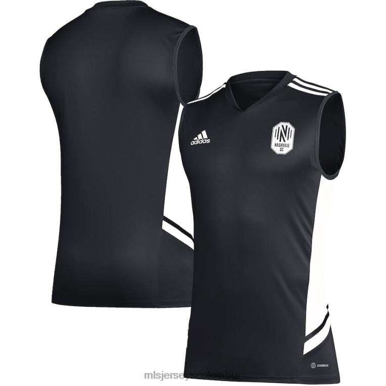 nashville sc adidas camiseta de entrenamiento sin mangas negra/blanca hombres MLS Jerseys jersey TJ666597