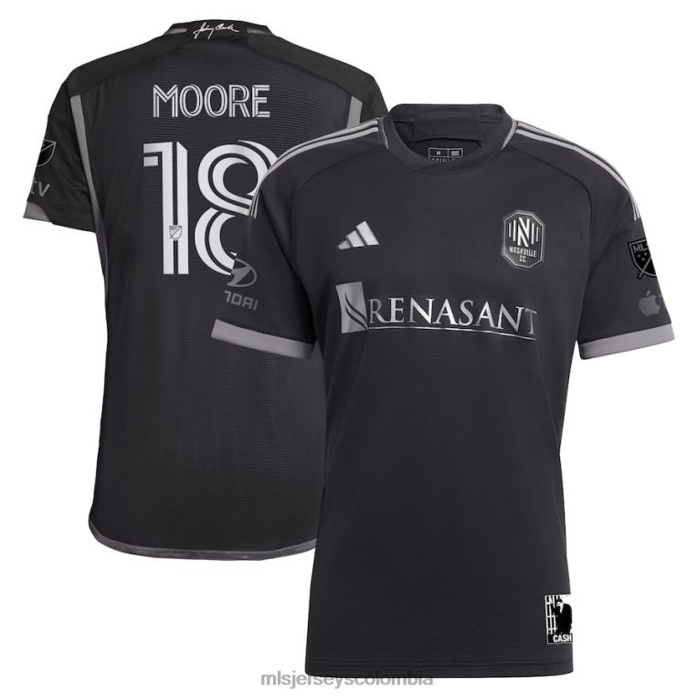 nashville sc shaq moore adidas negro 2023 hombre de negro kit camiseta de jugador auténtica hombres MLS Jerseys jersey TJ6661036