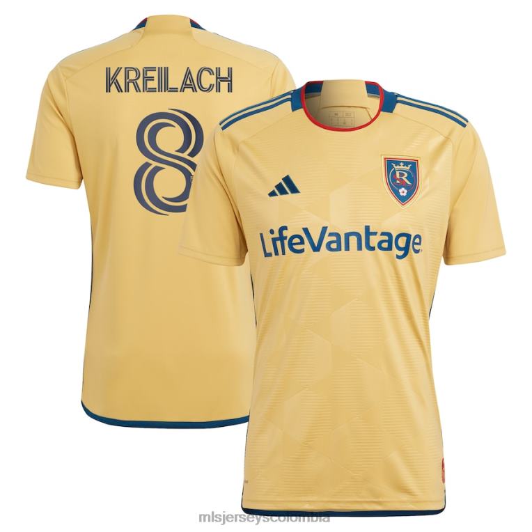 lago salado real damir kreilach adidas gold 2023 the beehive state kit réplica de camiseta de jugador hombres MLS Jerseys jersey TJ666674