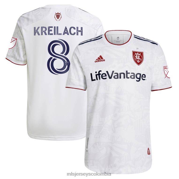 real salt lake damir kreilach adidas blanco 2021 el kit secundario del seguidor camiseta de jugador auténtica hombres MLS Jerseys jersey TJ6661496