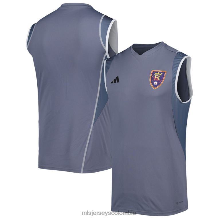 camiseta de entrenamiento sin mangas en el campo adidas gris 2023 de real salt lake hombres MLS Jerseys jersey TJ666979
