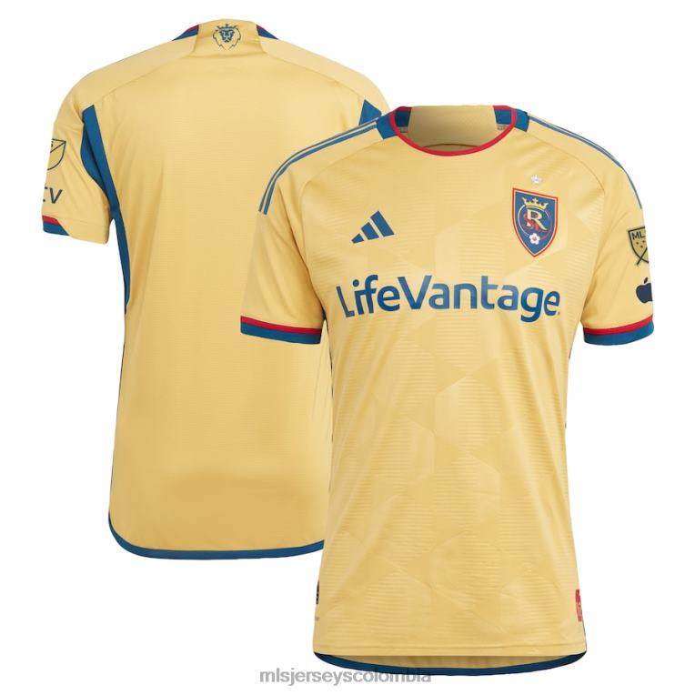 real salt lake adidas gold 2023 camiseta auténtica del kit estatal beehive hombres MLS Jerseys jersey TJ666382