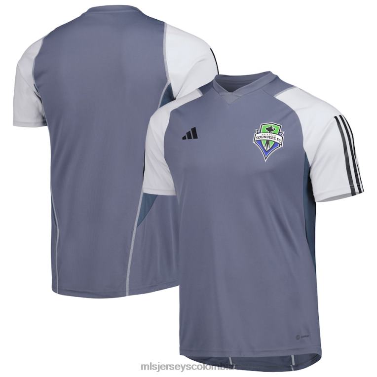 camiseta de entrenamiento de campo seattle sounders fc adidas gris 2023 hombres MLS Jerseys jersey TJ666293