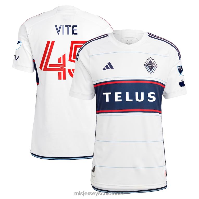 vancouver whitecaps fc pedro vite adidas blanca 2023 bloodlines camiseta de jugador auténtica hombres MLS Jerseys jersey TJ666888