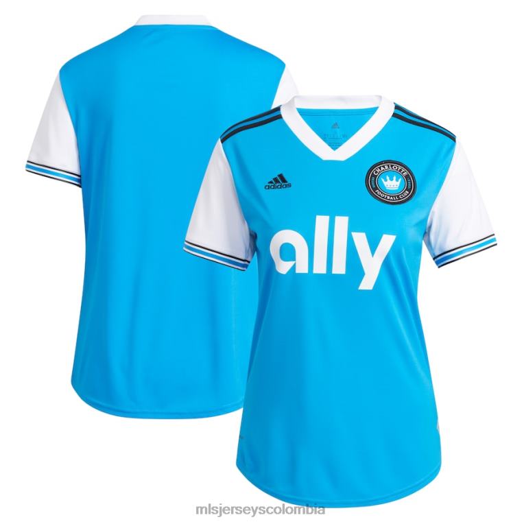 camiseta replica primaria charlotte fc adidas azul 2022 mujer MLS Jerseys jersey TJ666122