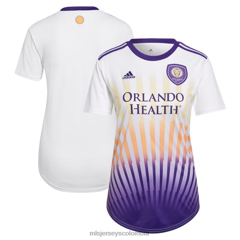 orlando city sc adidas blanco 2022 the sunshine kit réplica camiseta en blanco mujer MLS Jerseys jersey TJ6661314