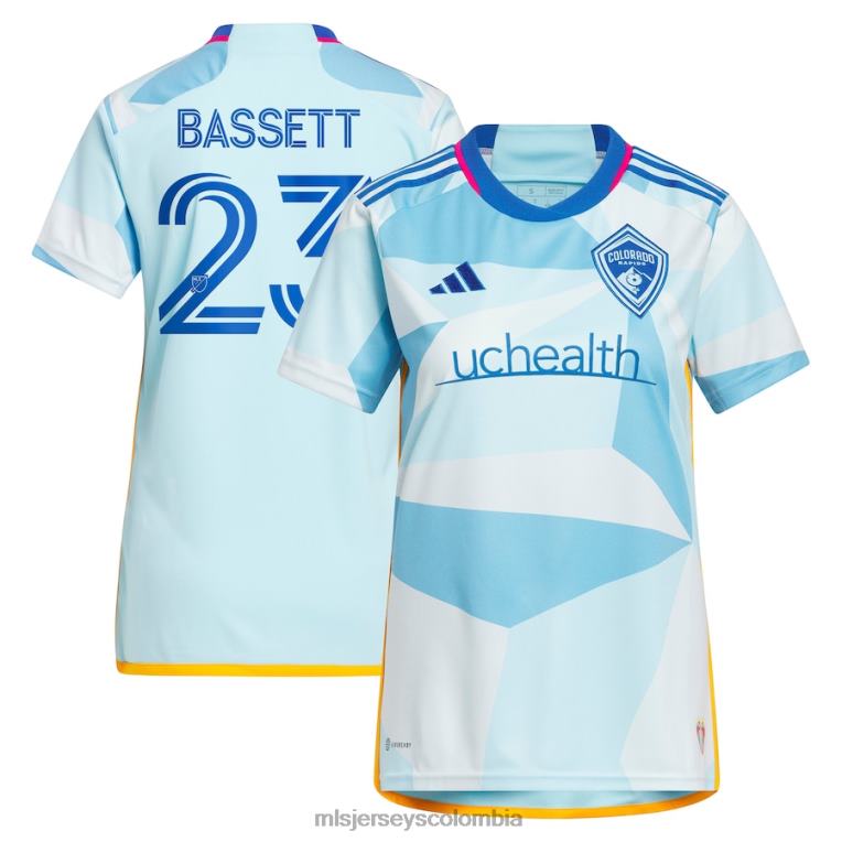 colorado rapids cole bassett adidas azul claro 2023 nuevo día kit réplica camiseta mujer MLS Jerseys jersey TJ6661216