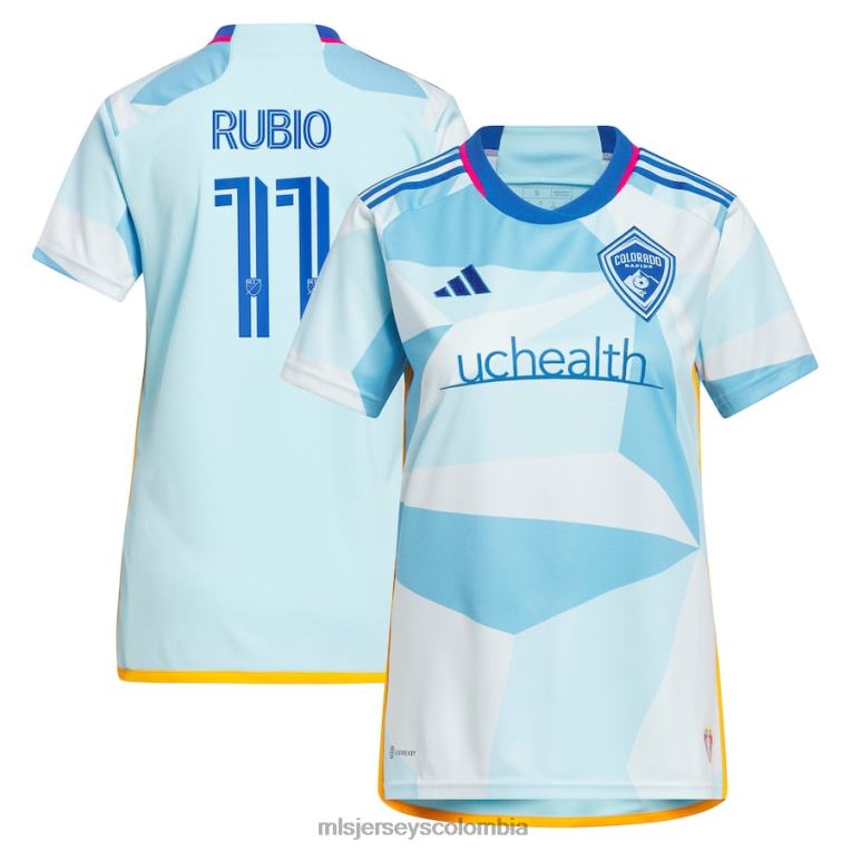 colorado rapids diego rubio adidas azul claro 2023 nuevo día kit réplica camiseta mujer MLS Jerseys jersey TJ6661214