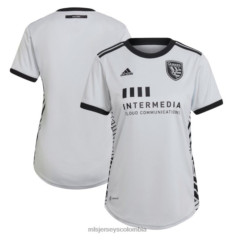 Terremotos de San José adidas gris 2022 el kit creador réplica camiseta en blanco mujer MLS Jerseys jersey TJ666854